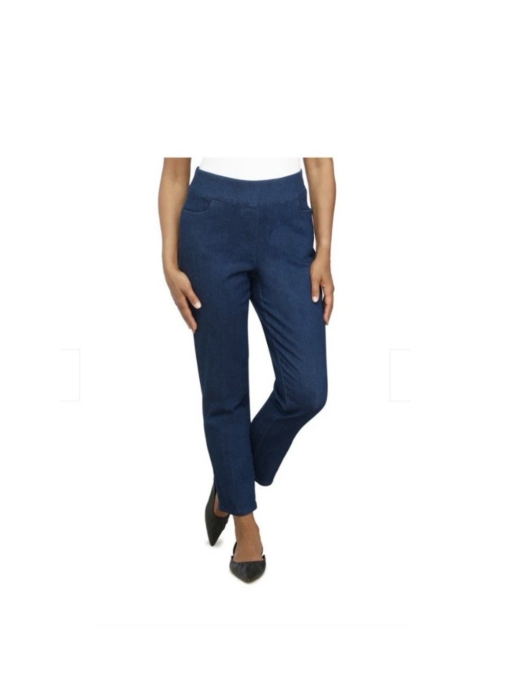 Alfred Dunner Women's Straight Leg Jeans in Navy Blue